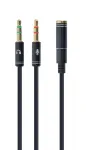 Gembird !Adapter audio stereo 3.5mm mini Jack/4PIN/ audio kabelis 0.2 m 2 x 3.5mm juodas
