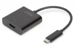 Graphic adapter, HDMI 4K 30Hz UHD to USB 3.1 Type C, with audio, black, length 15cm