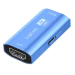 HDMI repeater, 20m, 8K 60Hz, HDCP 2.3 alu, blue
