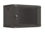 19" 6U Wall-Mount Rack Cabinet 540 &times; 350 mm Black with Glass Door (Flat Pack)