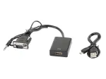 Lanberg AD-0021-BK vaizdo kabelio adapteris 0,2 m HDMI A tipo (standartinis) VGA (D-Sub) juodas