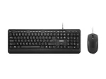 Lenovo 160 klaviatūra, komplekte pelė, namams/biurui, USB, JAV anglų kalba, juoda.