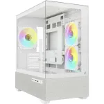Sharkoon MK7 ARGB White Dual Tempered Glass 3x 120mm ARGB PWM Fans USB-C BTF Micro-ATX Gaming PC Case