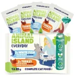 ANIMAL ISLAND kasdien kalakutienos ir baltos žuvies filė sultinyje - &scaron;lapias kačių ėdalas - 4 x 85 g