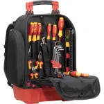 Wiha tool backpack electric set, tool set (black/red, 27 pieces, with backpack)