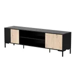 Cama RTV spintelė MERCI RTV spintelė 180 x 40 x 53,5 cm juoda/ąžuolo imitacija, &bdquo;artisan&ldquo;