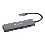 Verbatim Multi Port Essentials USB Hub USB-C PD, USB-A 3.0, USB-A 2.0, HDMI, SD/microSD