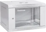 RACK hanging cabinet 19" 6U, 400mm, Netrack ECO-Line, gray, glass door