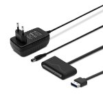 SAVIO AK-39 USB 3.0 - SATA III adapteris 3,5&Prime;/2,5&Prime; diskams su maitinimo &scaron;altiniu, juodas