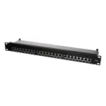 19 inches Cat.6 Patch panel 24 ports, STP, black
