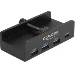 DeLOCK External USB 5 Gbps 4 Port Hub 3 x USB Type-A and 1 x USB Type-C&trade; with locking screw, USB Hub black