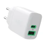 USB wall charger 30W 1xC 1xA WHITE