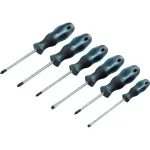 Makita screwdriver set E-10528, 6 pieces (black/blue, ergonomic, rubberized handle)