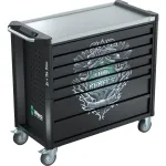 Wera 9701 Tool Rebel workshop trolley Stainless XXL 1, with equipment (black/silver, 188 pieces (electric / VDE), in the exclusive Tool Rebel design)