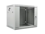 Lanberg prie sienos montuojama stelažinė spintelė 19'' 9U 600x450mm pilka (stiklinės durys)