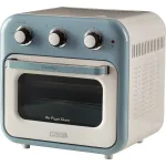 Ariete 3-in-1 Vintage Blue Air Fryer and Mini Oven (white/light blue, 1,350 watts, 16-liter cooking space, with viewing window)