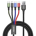 USB laidas Baseus Fast 4in1 2xUSB-C / Lightning / Micro 3.5A 1.2m (juodas)