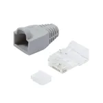 Plug connector CAT.6 100 pcs RJ45 unshielded gray