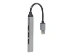 GEMBIRD 4 prievadų USB &scaron;akotuvas, sidabrinis