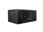 Lanberg 19'' prie sienos montuojama instaliacinė spintelė 4U 600x450mm juoda (stiklinės durys)