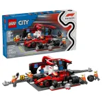 LEGO CITY 60443 F1 - Sustojimas techninio aptarnavimo zonoje ir komandos su Ferrari automobiliu