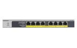 NETGEAR GS108LP nevaldomas gigabito eternetas (10/100/1000), maitinimas per eternetą (PoE), 1U, juodas, pilkas