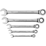 Gedore Red ring ratchet open ended spanner set, 5 pieces, spanner (chrome, SW 8 - 19mm)