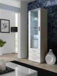 Vitrina SOHO S1, sonoma ąžuolas/balta blizgi