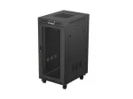 Standing 19" 24U Rack Installation Cabinet 600&times;800 Black with Perforated Door and LCD (Flat Pack) V2