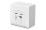 CAT 6, Class E, Wall Outlet, shielded, surface mount