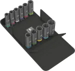 Wera 8790 C Impaktor Deep Set 1, 11 pieces, socket wrench (black, 1/2", in textile box)