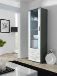Vitrina &bdquo;Cama SOHO S1&ldquo; pilka/balta blizgi