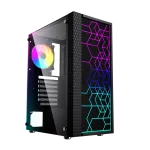 &bdquo;Gembird Fornax 2500 ARGB Gaming ATX&ldquo; kompiuterio korpusas, &bdquo;Midi Tower&ldquo;, su foniniu ap&scaron;vietimu, juodas