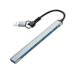 Gembird UHB-ACM-U3P1U2P6-01, 7-port USB hub (1x USB 3.2 + 6x USB 2.0), USB-A + USB-C, silver