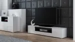 Cama TV staliukas VIVA 180 balta/balta blizgi + juoda