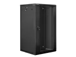 Lanberg prie sienos montuojama stelažinė spintelė 19'' 22U 600x600mm juoda (stiklinės durys)