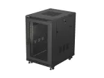 19-inch 18U floor-standing rack cabinet, 600x800, perforated door, (flat-pack), black