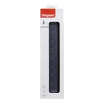 Extension cord 6x2PZ 1.5m black