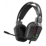 Wired headphones with microphone gothic black