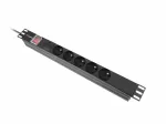 PDU rack power strip 19 inch 1U 16A 5x230V 2m black C14