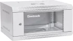 RACK hanging cabinet 19" 4U, 400mm, Netrack ECO-Line, gray, glass door