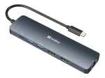 SANDBERG USB-C 8K ekrano dokų sistema
