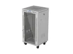 19-inch 22U floor-standing rack cabinet, 600x600, glass door, LCD (flat-pack), grey