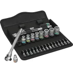 Wera 8100 SA 10 Zyklop Metal Ratchet Set - Push-through square, 1/4  drive, imperial