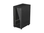 19-inch 27U floor-standing rack cabinet, 600x1000, glass door, (flat-pack), black