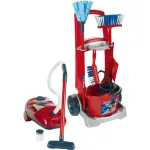 Theo Klein Vileda broom wagon & Vileda vacuum cleaner, children's home appliance (red / gray)