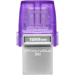 Kingston DataTraveler microDuo 3C 128 GB, USB stick (purple/transparent, USB-A 3.2 Gen 1, USB-C 3.2 Gen 1)