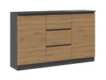 2D3S komoda 120x30x75 cm, antracito/artisan spalva