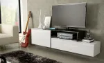 Cama TV spintelė SIGMA 3 180 balta/balta blizgi + juoda
