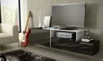 Cama TV spintelė SIGMA 3 180 juoda/juoda blizgučiai + biały
